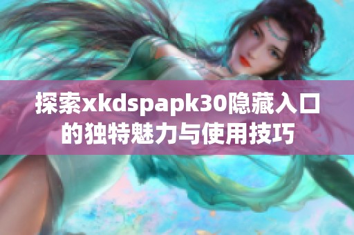 探索xkdspapk30隐藏入口的独特魅力与使用技巧