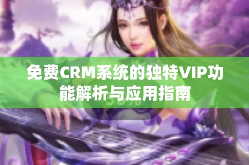 免费CRM系统的独特VIP功能解析与应用指南