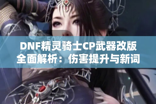 DNF精灵骑士CP武器改版全面解析：伤害提升与新词条探讨