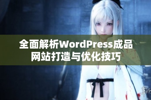 全面解析WordPress成品网站打造与优化技巧