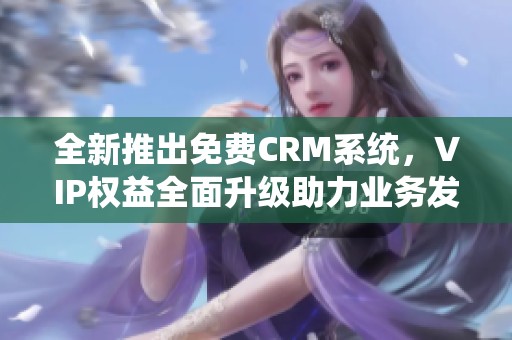 全新推出免费CRM系统，VIP权益全面升级助力业务发展