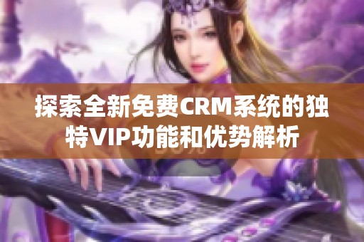 探索全新免费CRM系统的独特VIP功能和优势解析