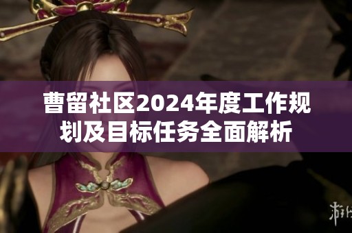 曹留社区2024年度工作规划及目标任务全面解析