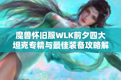 魔兽怀旧服WLK前夕四大坦克专精与最佳装备攻略解析