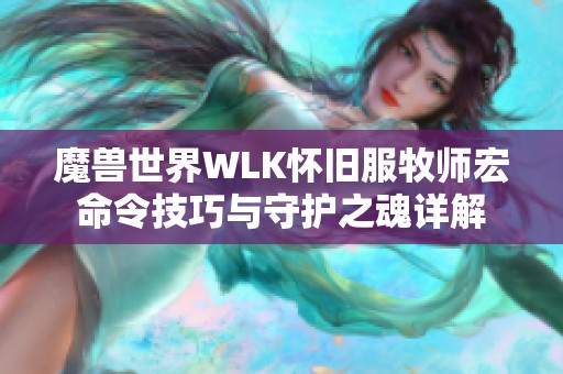 魔兽世界WLK怀旧服牧师宏命令技巧与守护之魂详解