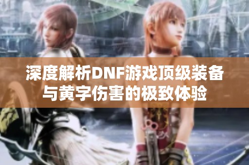 深度解析DNF游戏顶级装备与黄字伤害的极致体验