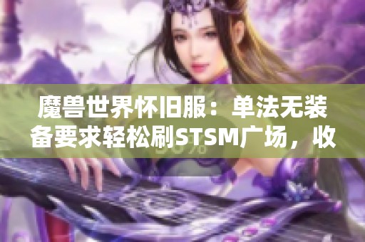 魔兽世界怀旧服：单法无装备要求轻松刷STSM广场，收益丰厚