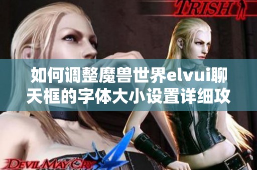 如何调整魔兽世界elvui聊天框的字体大小设置详细攻略