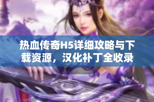 热血传奇H5详细攻略与下载资源，汉化补丁全收录