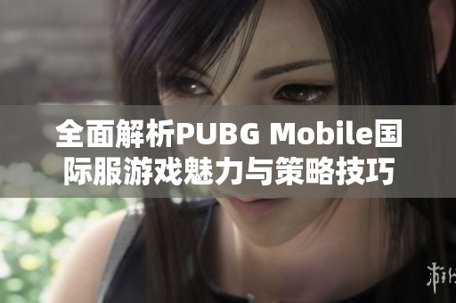 全面解析PUBG Mobile国际服游戏魅力与策略技巧