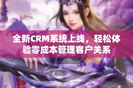 全新CRM系统上线，轻松体验零成本管理客户关系