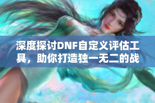 深度探讨DNF自定义评估工具，助你打造独一无二的战斗装备